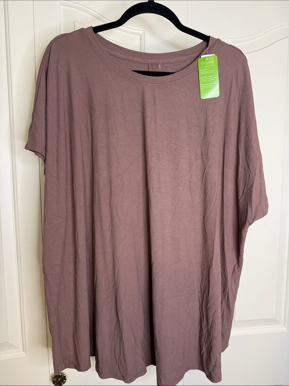 NWT Penningtons Relaxed Ribbed Short Sleeve Top - Mauve